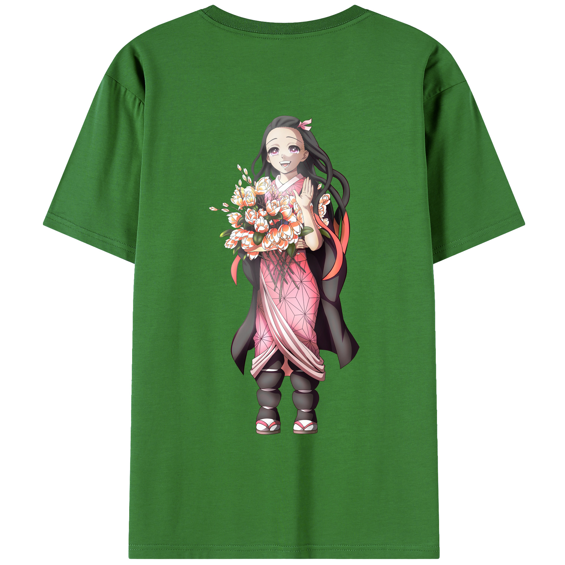 （画像用） 鬼滅の刃（きめつのやいば）竈門 禰󠄀豆子／かまど ねずこ Kamado Nezuko レディース半袖Tシャツ(バックプリント)